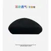Boina Dulce Fina Transpirable de Color Sólido Estilo Japonés para Mujer Primavera y Verano Casual Versátil Sombrero de Artista Boina