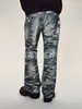 Comercio Exterior Transfronterizo Estilo París Estampado Digital Boro Jeans Desgastados Modernos Sueltos Rectos Ajustados Casuales Pantalones Largos
