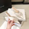 K48-A12 Zapatillas de Casa Estilo Francés 2026 Sandalias de Exterior de Gama Alta para Mujer con Brillantes Impresionantes y Elegantes Zapatos de Tacón Cerrados