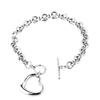 Collar de acero de titanio con forma de corazón de melocotón hueco, personalizado, sencillo y transfronterizo, con hebilla gruesa exagerada, colgante de amor, collar de moda que no se decolora