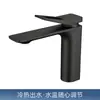 Grifo para Lavabo, Frío y Caliente, para Baño del Hogar, Color Gris Pistola, Grifo para Lavabo