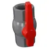 Válvula de bola octagonal de PVC con mango largo rojo gris claro interfaz roscada válvula de cierre accesorios de tubería de fontanería válvula de bola unidireccional suministro
