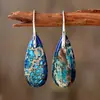 Pendientes colgantes de piedra emperador de colores de moda en Amazon, forma de gota, para mujer, temperamento bohemio, pendientes multicolor