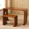 Mesa e Tamboretes Guqin Feitos de Madeira Maciça de Paulownia Queimada, Mesa de Caligrafia Chinesa Zen, Mesa de Chá Estilo Antigo, Mesa e Tamboretes Guqin de Ressonância