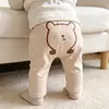 Calça infantil 100% algodão PP, roupa infantil para primavera e outono, legging fofa de urso de desenho animado para meninos e meninas, calça casual para bebês e crianças pequenas, moderna