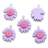Colgante de Crisantemo Margarita Color Macarrón Simple Accesorios de Joyería Hechos a Mano DIY Collar Pendientes Colgante de Resina W372