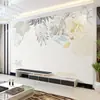 Papel de parede 3D estilo nórdico simples e fresco, flor, tecido para parede de fundo de TV, quarto, sala de estar, entrada, mural para a casa inteira