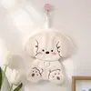Linda toalla de mano colgante de dibujos animados, paño de mano absorbente y de secado rápido, recuerdo de regalo, pañuelo de vellón de coral
