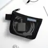 Bolsa de Armazenamento Portátil de Malha com Zíper Bolsa para Armazenamento de Acessórios Digitais Documentos de Viagem Papelaria Troco Mini Bolsa Pequena