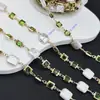 Accesorios de Cadena para Joyería DIY Cadena de Perlas y Cristal Color Glaseado Sellador Conservante de Color Cadena Hecha a Mano Collar Pulsera Material para Ropa Cadena