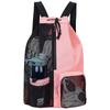 Em estoque nova bolsa de natação mochila de cordão de malha com bolsa impermeável mochila de praia, bolsa para equipamentos de ginástica e treino