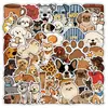 50 pegatinas originales de perros de la serie de colores Maillard, perros de dibujos animados lindos, decoración creativa para fundas de teléfono, pegatinas impermeables