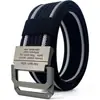 Cinturón de Lona para Hombre Hebilla Automática Casual Versátil Moda Cinturón Forrado Engrosado Nylon Traje de Trabajo Entrenamiento Militar Cinturón de Moda