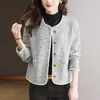 Cardigã de malha elegante estilo coreano para outono e inverno, novo suéter-casaco versátil de gola redonda, jovial e ideal para pessoas petites