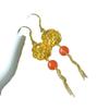 Pendientes de León Dorado Antiguo Borla Roja Sur Pendientes de León Dorado Pendientes de Cereza Pendientes Femeninos Estilo Antiguo Rojo de Red Plata S925