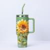 Termo de doble capa de acero inoxidable para coche, vaso de hielo de 40 oz con asa, ideal como regalo de Amazon.