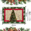 Quente Quente Natal Transfronteiriço Decorativo Jogo Americano Novo Talheres Estampados Tapete Isolante de Calor Simples Versátil Jogo Americano Ocidental