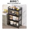 Estante de Almacenamiento de Cocina Gabinete de Almacenamiento Multicapa con Puerta Gabinete de Almacenamiento para Espacio de Pared Estantería de Acero Gabinete de Exhibición a Prueba de Polvo para Sala de Estar