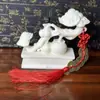 Escultura de Frutas em Imitação de Marfim com Detalhes em Ouro, Simbolizando Boa Sorte, para Decoração de Casa, Sala de Estar, Mesa de Escritório, Artesanato Atacado