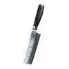 Faca de Chef de Aço Inoxidável Vg10 Aço Damasco Transfronteiriça para Uso Doméstico, Pequeno Cortador de Legumes, Faca de Cozinha Afiada, Faca com Textura Martelada