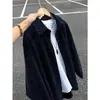 Camisa a cuadros retro americana para hombre, estilo casual de otoño, camisa de manga larga tipo cárdigan, chaqueta de pana para pareja