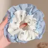 2026 Novo Estilo Estilo Floresta Elástico Alto Prendedor de Cabelo com Laço Preguiçoso, Corda de Cabelo para Rabo de Cavalo em Tecido de Renda para Mulheres