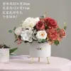 Flor artificial de peonía con núcleo de hortensia retro europea, ramo de simulación, venta al por mayor, decoración de escalera de boda, flor artificial, flor de seda