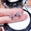 Brincos de Balé Brincos Simples de Strass de Imitação Brincos Pequenos de Prata de Lei para Mulheres 2020 Nova Moda Vento Frio Joias de Orelha