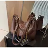 Bolso Retro de Gran Capacidad para Mujer Otoño e Invierno Casual 2024 Nuevo Diseño Nicho Cadena Bolso Cruzado Bolso Tote para Viajar