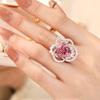 Nuevo Anillo Tesoro Color Amor Flor de Cerezo para Mujer Tendencia ins Simple Dulce Anillo de Gama Alta Abierto Elegante Versátil