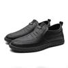 Zapatos de cuero para hombre, otoño, transpirables, suaves, de cuero, informales, sin cordones, para negocios, para papá