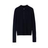 [Livre nas Montanhas] Suéter Gola Alta Meio Zíper Listrado Totalmente Lã Feminino Slim Casual Base Outono e Inverno Novo Estilo