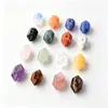 Pendente de cristal de pedra natural em prisma de ponta dupla 16mm com furo passante proteína semiacabado DIY acessório de pingente versátil