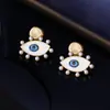 Pendientes de Ojo de Diablo Europeos y Americanos, Pendientes de Alta Gama, Pendientes Coloridos de Esmalte Diamantado Vintage Medieval