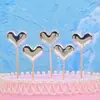 Tarjeta de inserción reflectante para pastel pu amor estrella de cinco puntas Corona tarjeta de inserción de cumpleaños suministros para fiestas tarjeta de inserción de decoración de pastel esmerilado