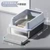 Bandeja de arena para gatos de acero inoxidable, estilo abierto, de lados altos, extragrande, anti-salpicaduras, profundizada, inodoro para gatos semicerrado, accesorios para mascotas