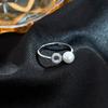 Sob a figueira-de-bengala S925 diamante de prata anel de pérola sintética design de nicho feminino 26 letras anel simples anel de personalidade