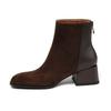 Retro para o Trabalho ~ Botas de Cano Curto Chelsea Femininas Novas Botas Simples e Botas de Cano Curto com Salto Grosso Fosco