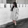 Tallas actualizadas disponibles: Abrigo de lana retro dulce casual chic coreano de invierno, corte holgado, cintura entallada 17909
