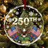 2026 En Stock Venta al por mayor Colgante de Cristal Conmemorativo del 250 Aniversario del Día de la Independencia Artesanía Colgante del Día de la Independencia