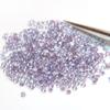 Venta al por mayor Morado Pequeño Redondo Moissanita Piedra Desnuda Piedra de Silicio de Carbono Sintético 1.0-2.9mm Moissanita Colorida Se Puede Cerar