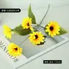 Ganando de un solo golpe, Hogar de Girasol de Gama Alta Fotografía Exterior Paisajismo Adornos Decorativos, Flores Simuladas, Arreglos de Flores Artificiales
