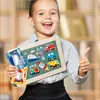 8 Pegatinas de Rompecabezas de Dibujos Animados de Vehículos de Ingeniería Pegatinas para la Cara Manual de Niños Rompecabezas DIY Pegatinas Impermeables