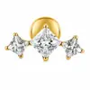 Aretes de aleación de titanio F136 para mujer, joyería para perforación corporal de circón cuadrado transfronteriza, pircings de labio, pircings de lengua, en stock al por mayor