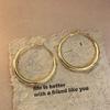 Pendientes de anillo liso transfronterizos europeos y americanos con aguja de plata, pendientes de nicho de viento frío, pendientes de temperamento de moda, lujo ligero, sentido de alta gama