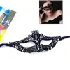 Venta Directa de Fábrica Máscara Facial de Medio Rostro para Mascarada Femenina Encaje Negro Máscara para Ojos sin Forma Máscara de Fiesta de Halloween