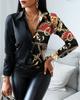 Camisa retro con cuello en V y manga larga, estilo popular de Amazon, otoño e invierno, Aliexpress Wish 2021