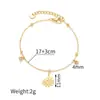 Pulsera con Colgante de Estrella de Cinco Puntas y Margarita Minimalista de Oro con Borla de Acero Inoxidable Joyería de Moda Similar al Estilo de Influencer
