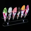 Personalizable de fábrica, expositor para conos de helado calentador de leche, soporte para conos de helado de rollo de huevo, expositor transparente para conos dulces, su