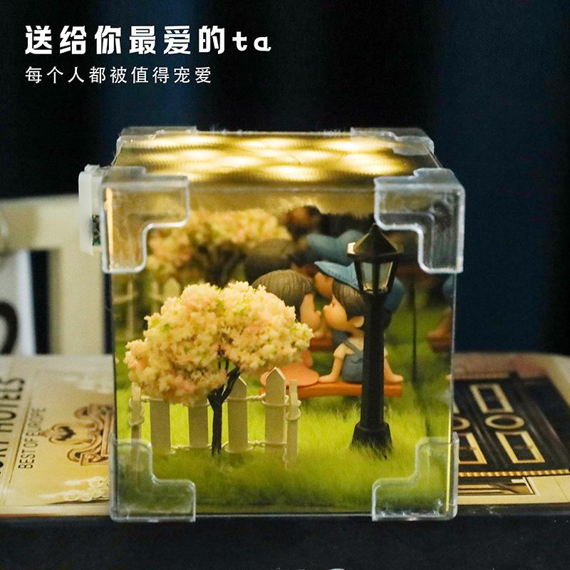 创意情侣情人节女孩子生日礼物送闺蜜手工diy发光小夜灯卧室摆